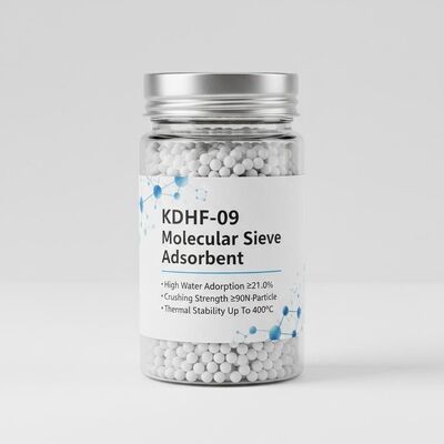 KDHF-09 高水吸附量≥21.0%、抗压强度≥90N/粒子、热稳定性高达400℃的分子筛吸附剂